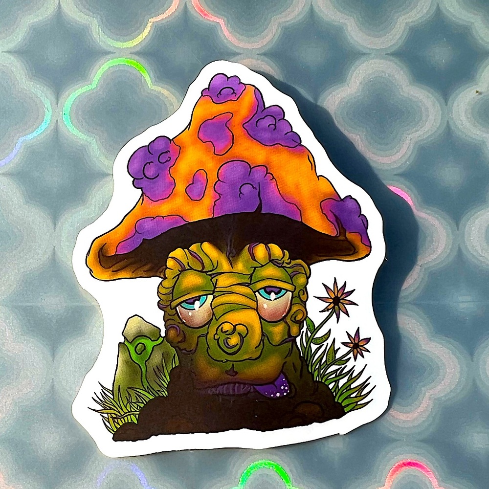 Wise Magic Mushroom Shrooms Nature Art Accent Decor Single Waterproof Sticker